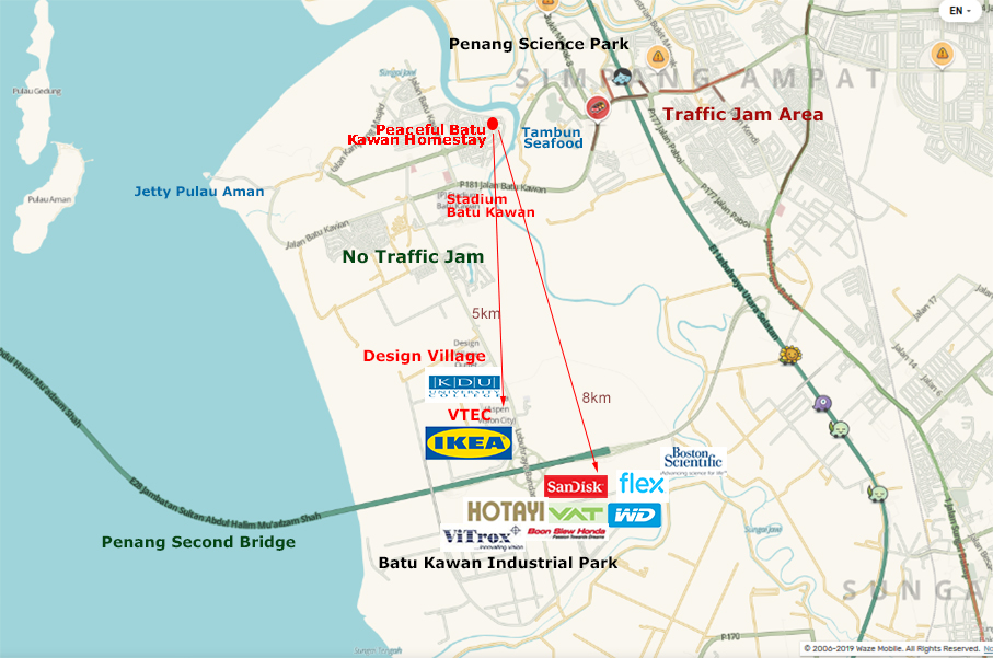 Homestay Batu Kawan Location